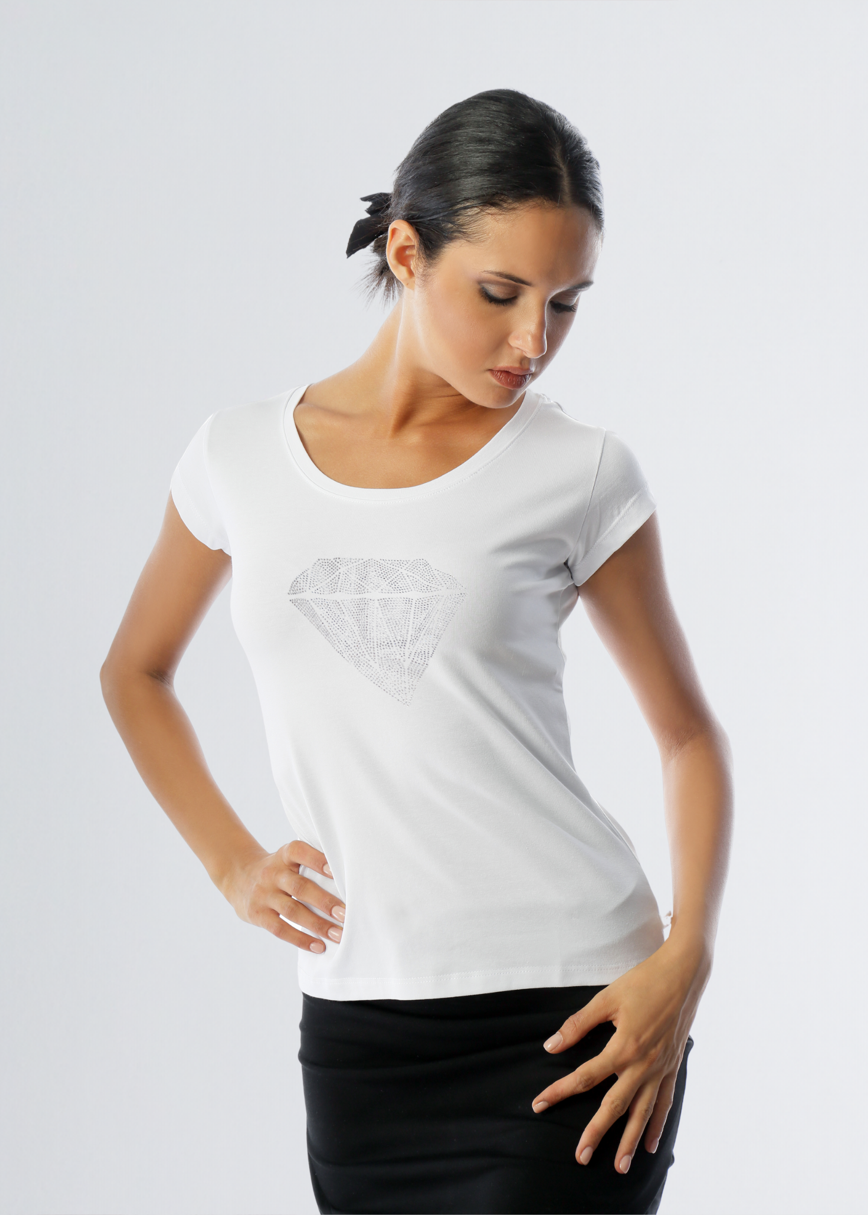 Paola T. T-shirt slim Diamond