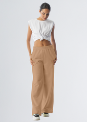 Pantalone palazzo in cotone stretch