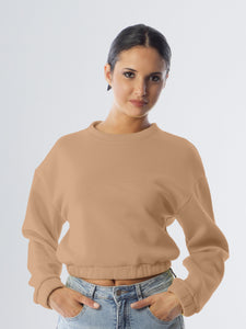 Felpa cropped girocollo