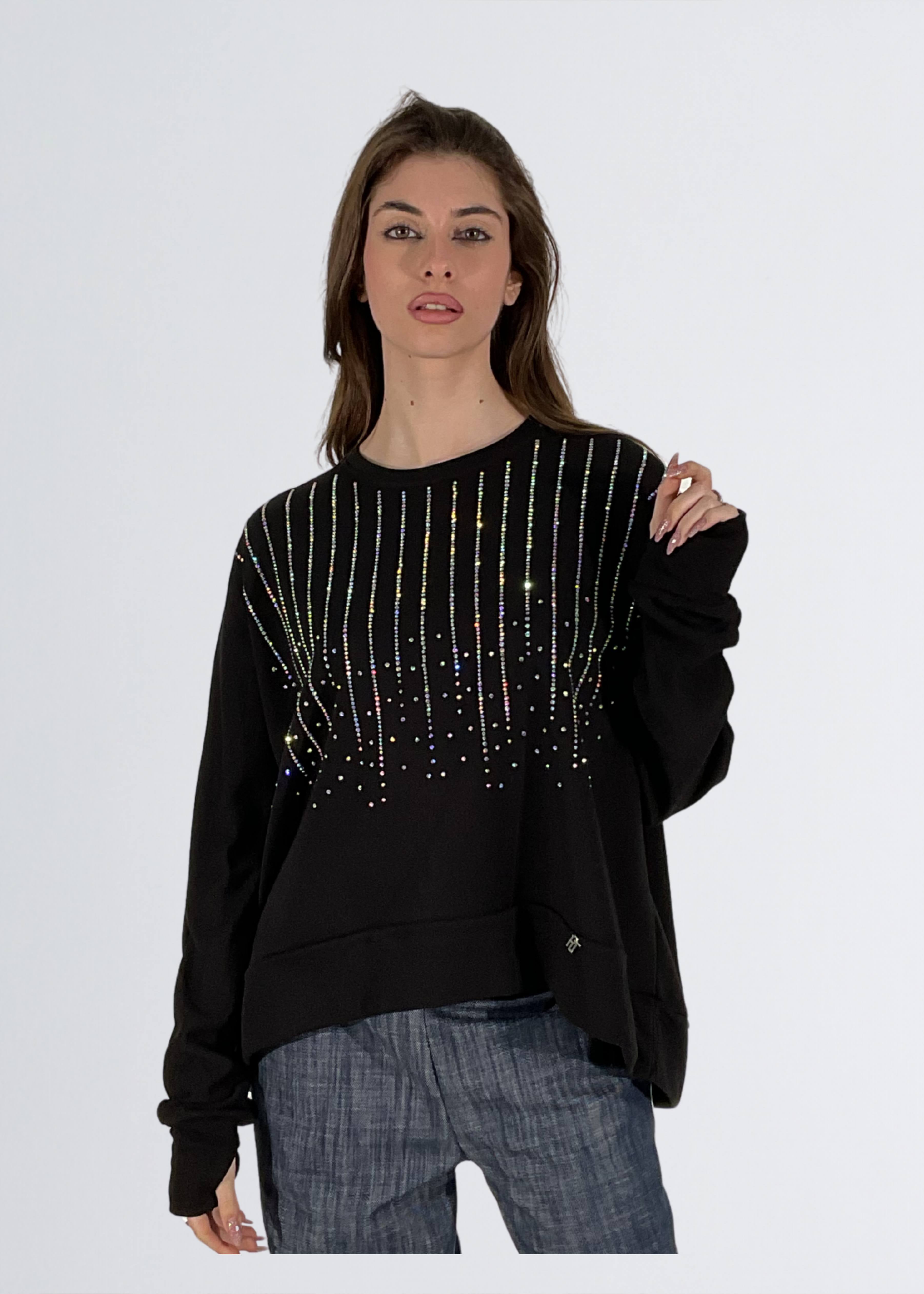 Felpa corta in cotone stretch