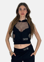 Maglia smanicata in rete