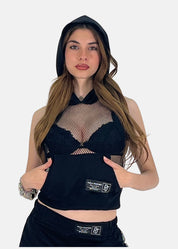 Maglia smanicata in rete
