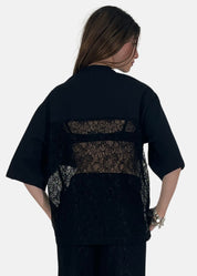 Maglia oversize con inserti in pizzo