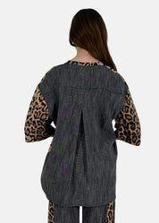 Maglia maculata e Denim nero