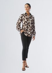 Camicia con stampa leopardata