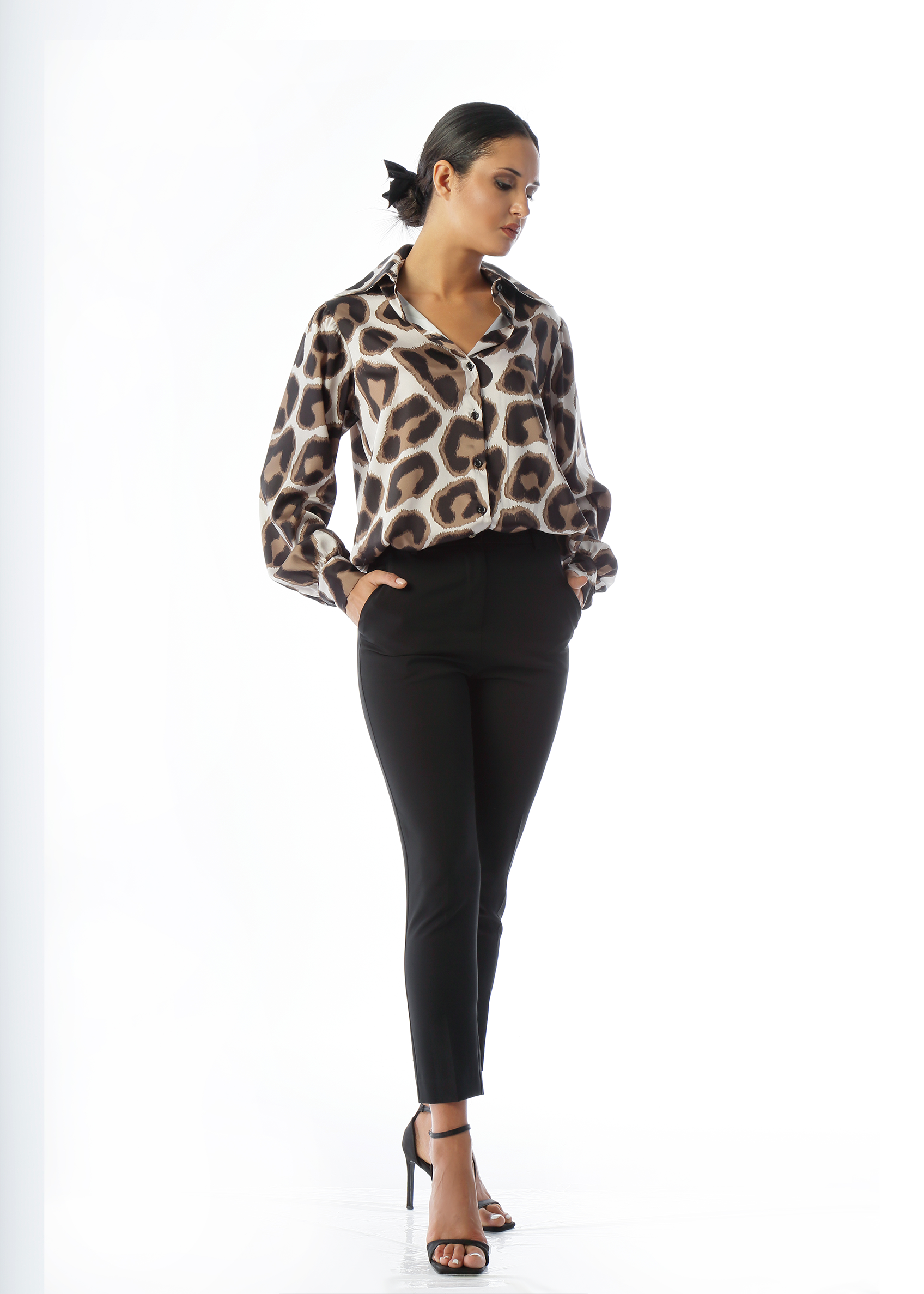 Camicia con stampa leopardata