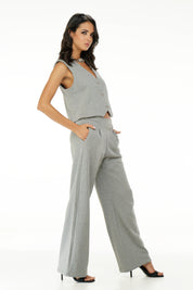 Gilet gessato in felpa