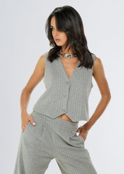 Gilet gessato in felpa