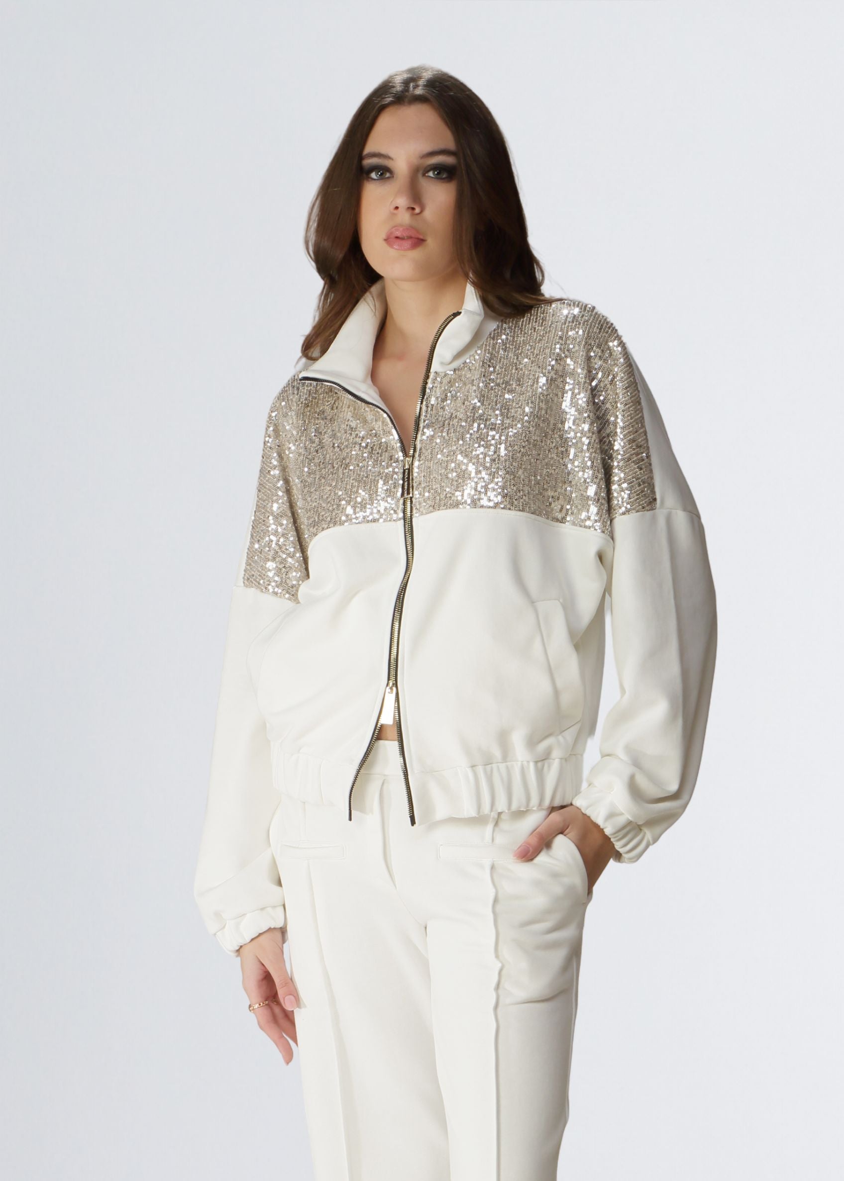 Bomber con dettagli in paillettes