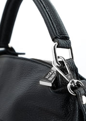 Mini Bag in pelle con dettagli oro-NERO