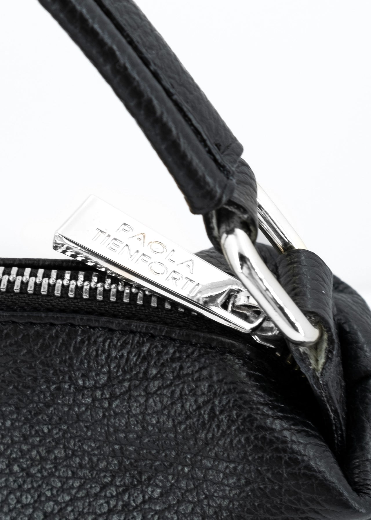 Mini Bag in pelle con dettagli oro-NERO