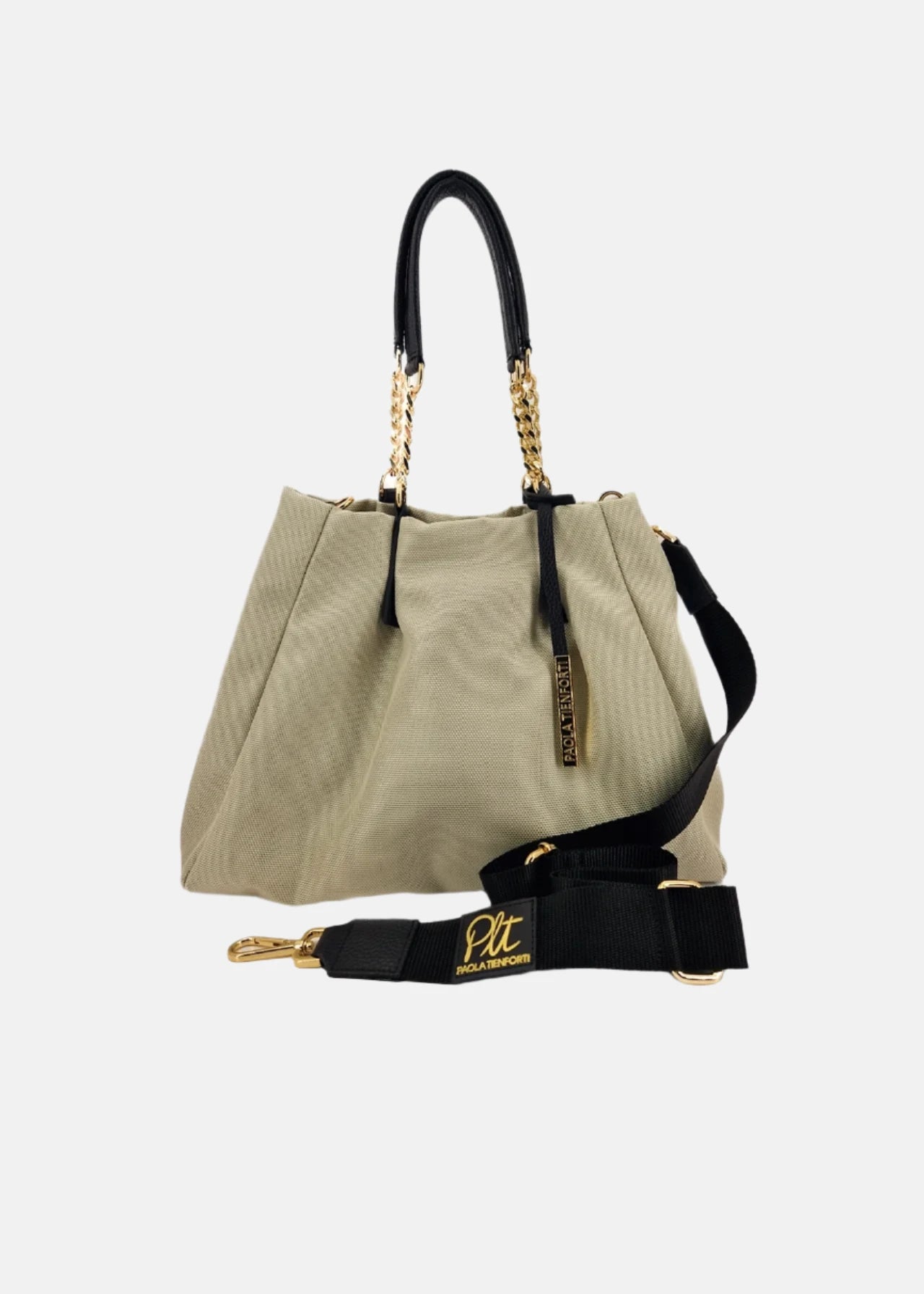 Paola T. Shopper in cordura con dettagli oro